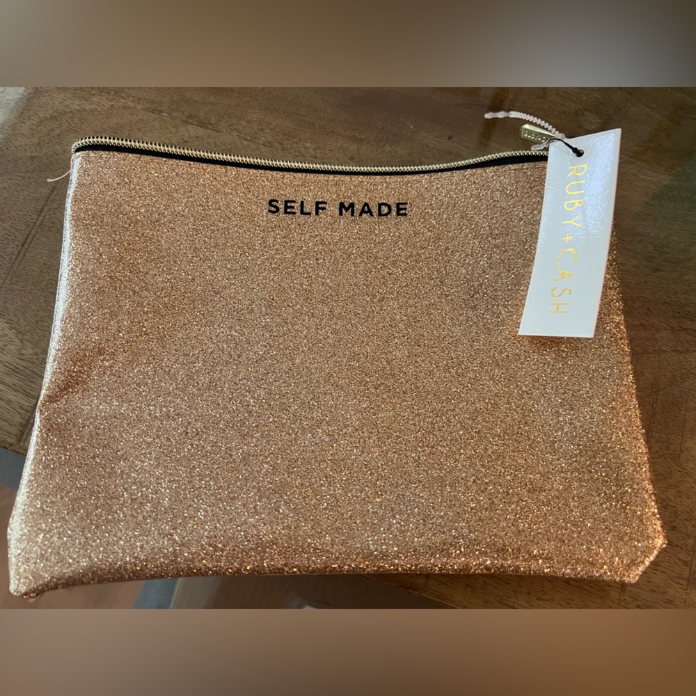 Ruby & cash sparkling gold makeup bag
